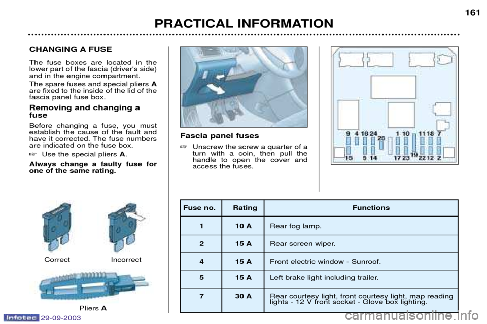 Peugeot 307 Break Dag 2003.5  Owners Manual  	0; 
 
    	 
 	
 
		

*
3
+

	

		 
 




		


	
