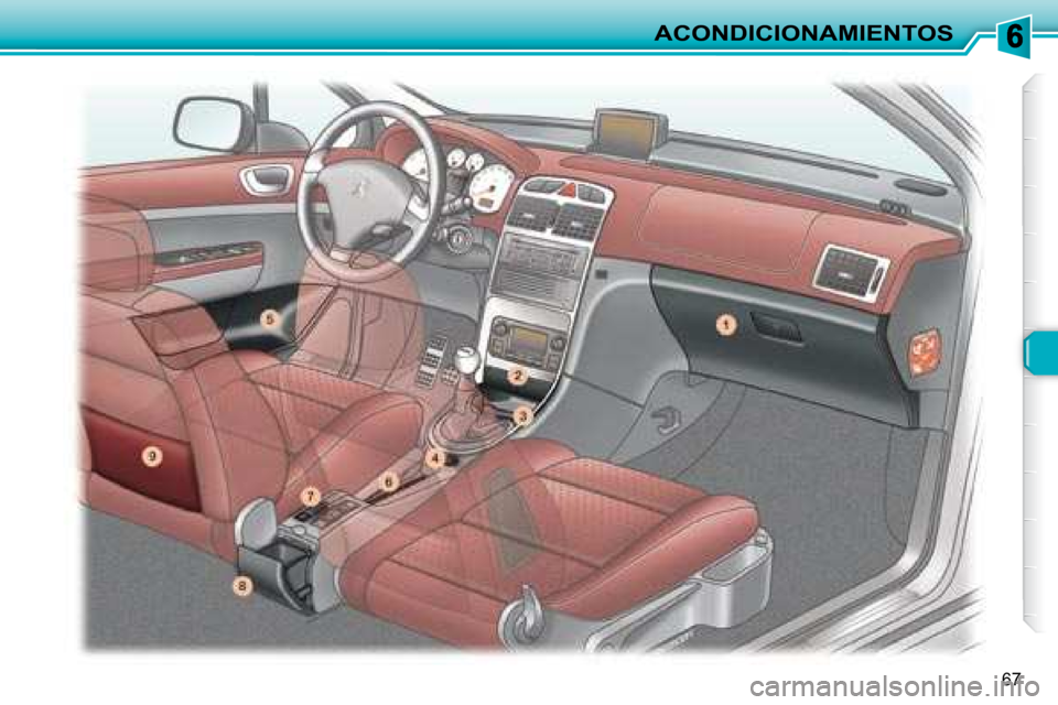 Peugeot 307 CC 2007.5  Manual del propietario (in Spanish) 67
ACONDICIONAMIENTOS   