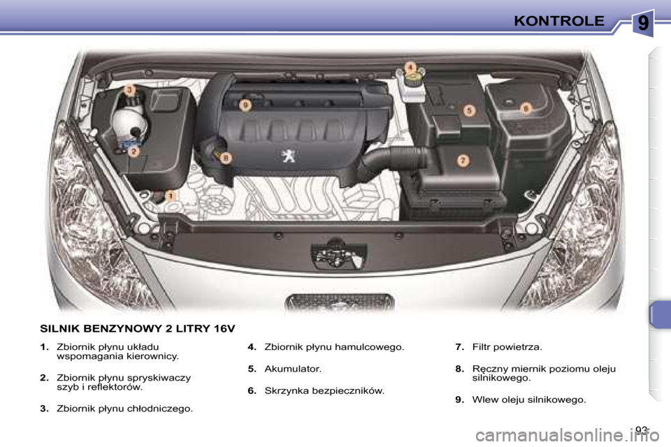 Peugeot 307 CC 2007.5  Instrukcja Obsługi (in Polish) 93
KONTROLE
   
�1�. � �  � �Z�b�i�o�r�n�i�k� �p�ł�y�n�u� �u�k�ł�a�d�u� 
�w�s�p�o�m�a�g�a�n�i�a� �k�i�e�r�o�w�n�i�c�y�.� � 
  
�2�. � �  � �Z�b�i�o�r�n�i�k� �p�ł�y�n�u� �s�p�r�y�s�k�i�w�a�c�z�y� 
�