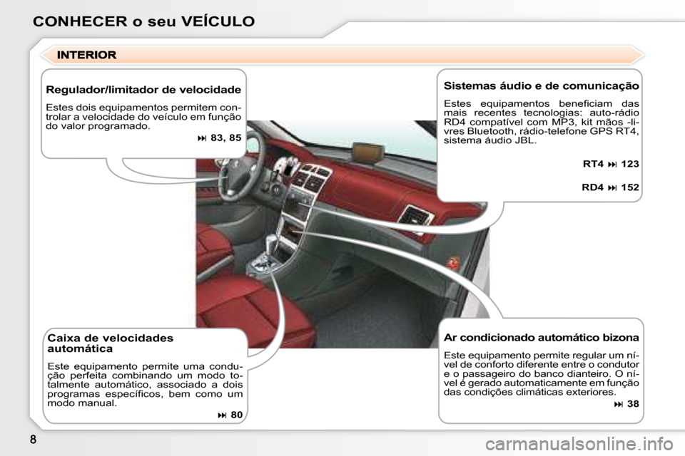 Peugeot 307 CC 2007.5  Manual do proprietário (in Portuguese) CONHECER o seu VEÍCULO
  Caixa de velocidades  
automática  
 Este  equipamento  permite  uma  condu- 
ção  perfeita  combinando  um  modo  to-
talmente  automático,  associado  a  dois 
�p�r�o�g
