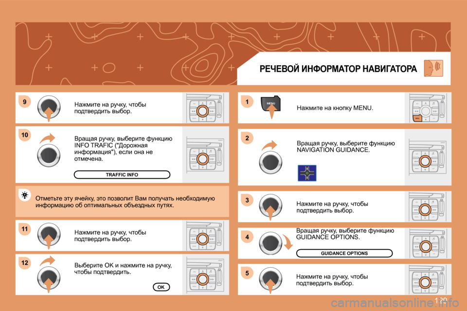 Peugeot 307 CC 2007.5  Инструкция по эксплуатации (in Russian) 129
ESC
MENU LISTESC
MENU LIST
MENU�9
�1�0
�1�1
�1�2 �1 
�2 
�3 
4
�5ESC LIST
MENU
ESC
MENU LISTESC
MENU LIST
ESC
MENU LIST
ESC
MENU LISTESC
MENU LIST
ESC
MENU LIST
Yjwswy� jmqdm�,� yux
