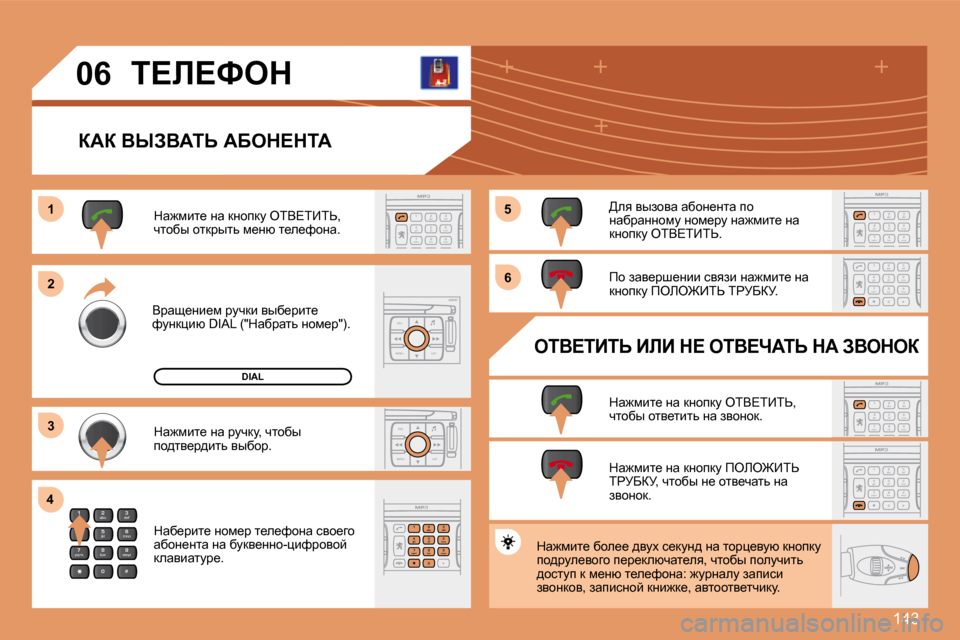 Peugeot 307 CC 2007.5  Инструкция по эксплуатации (in Russian) �1�4�3
2
abc
5
jkl
8
tuv 3
def
6
mno
9
wxyz
1 4
ghi
7
pqrs
0 #
ESC
MENU LIST
ESC
MENU LIST
2
abc
5
jkl
8
tuv 3
def
6
mno
9
wxyz
1 4
ghi
r
7
pq s
0
#
2
abc
5
jkl
8
tuv 3
def
6
mno
9
wxyz
1 4
ghi
r
7
pq