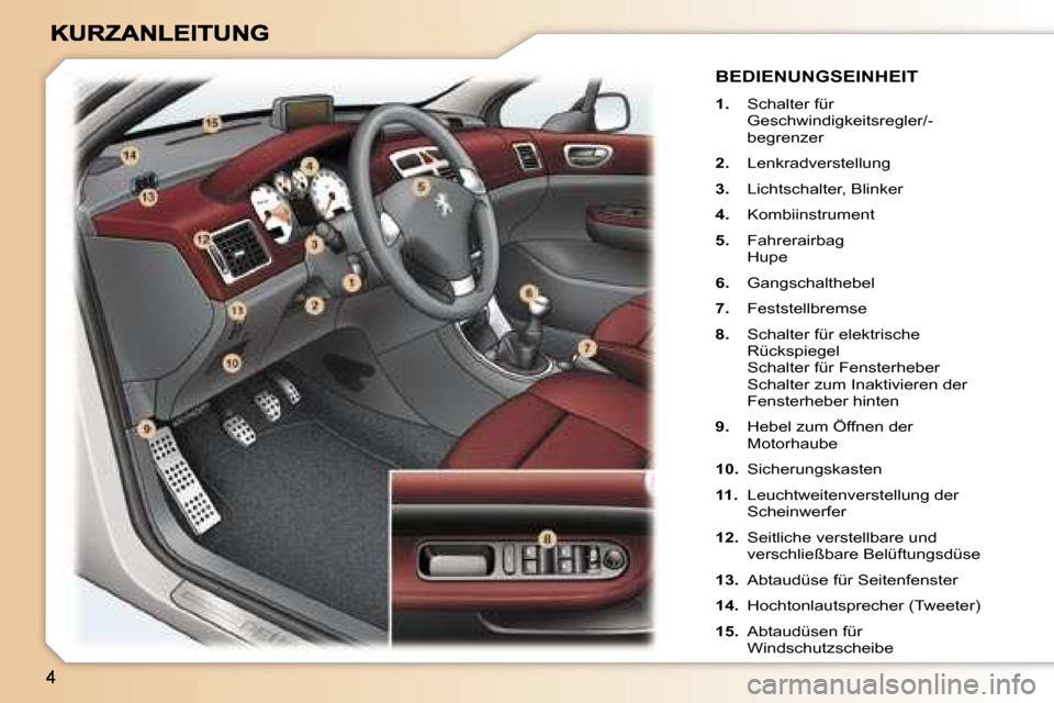 Peugeot 307 CC 2007  Betriebsanleitung (in German) 