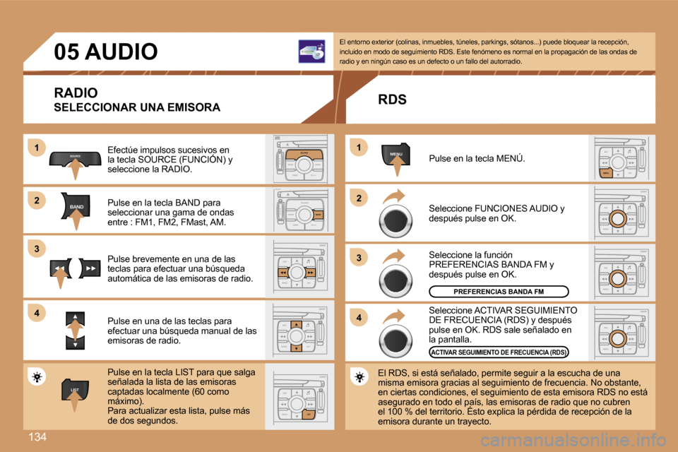 Peugeot 307 CC 2007  Manual del propietario (in Spanish) �1�3�4
�1�1
�2�2
�3�3
�4�4
�S
�O �S �S�O�U�R�C�E
�M�O�D�E �B�A�N�D �T�P�T
�A�  �Y
�D�A�R�K�S�O�U�R�C�E
�S
�O �S �S�O�U�R�C�E
�M�O�D�E �B�A�N�D �T�P�T
�A�  �Y
�D�A�R�K�B�A�N�D
�S�O�U�R�C�E
�B�A�N�D
�E�