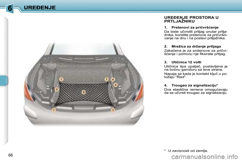 Peugeot 307 CC 2007  Упутство за употребу (in Serbian) �6�6
�U�R�E�E�N�J�E� �P�R�O�S�T�O�R�A� �U�  
�P�R�T�L�J�A�Ž�N�I�K�U
�1�.�  �P�r�s�t�e�n�o�v�i� �z�a� �p�r�i�č�v�r�š�ć�e�n�j�e
�D�a�  �b�i�s�t�e�  �u�č�v�r�s�t�i�l�i�  �p�r�t�l�j�a�g�  �u�n�u�t�