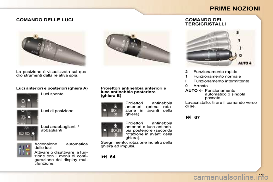 Peugeot 307 CC 2006  Manuale del proprietario (in Italian) �1�1
�P�R�I�M�E� �N�O�Z�I�O�N�I
�2�  �F�u�n�z�i�o�n�a�m�e�n�t�o� �r�a�p�i�d�o
�1 �  �F�u�n�z�i�o�n�a�m�e�n�t�o� �n�o�r�m�a�l�e
�I �  � �F�u�n�z�i�o�n�a�m�e�n�t�o� �i�n�t�e�r�m�i�t�t�e�n�t�e
�0 �  �A�r