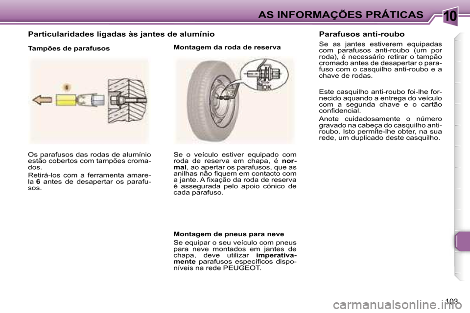 Peugeot 307 Cc 06 Manual Do Proprietario In Portuguese 185 Pages Page 1 9 A S V E R I F I C A C O E S 9 5 1