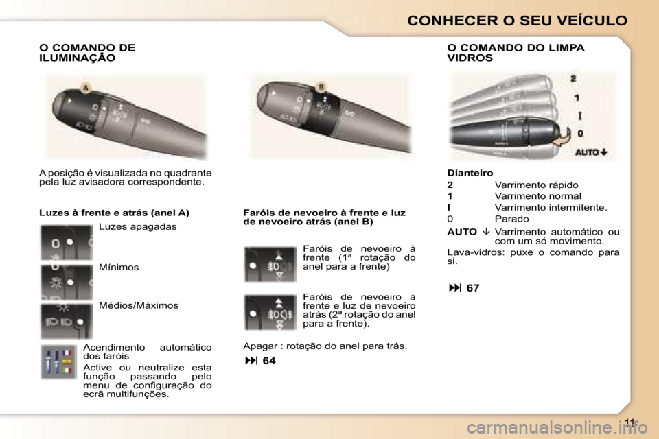 Peugeot 307 CC 2006  Manual do proprietário (in Portuguese) �1�1
�C�O�N�H�E�C�E�R� �O� �S�E�U� �V�E�Í�C�U�L�O
�D�i�a�n�t�e�i�r�o 
�2�  �V�a�r�r�i�m�e�n�t�o� �r�á�p�i�d�o
�1 �  �V�a�r�r�i�m�e�n�t�o� �n�o�r�m�a�l
�I �  �V�a�r�r�i�m�e�n�t�o� �i�n�t�e�r�m�i�t�e�