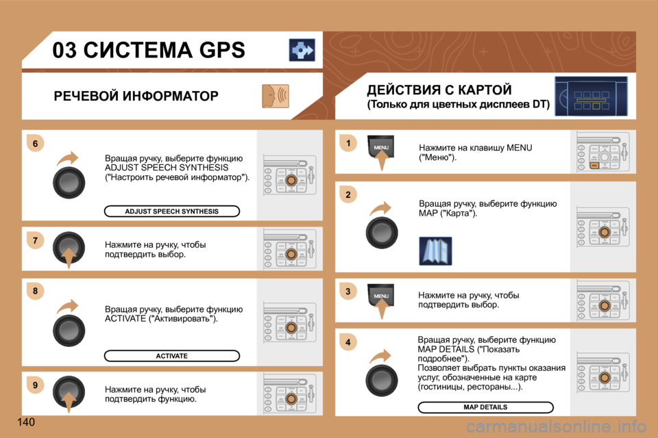Peugeot 307 CC 2006  Инструкция по эксплуатации (in Russian) �6 
�7 
�8 
�9�1
�2
�3 
�4
�1�4�0
dw`fbl_� Öw� jmqdm�,� qlhxu�  
ih^ly_j^blv� yuxhj�.
Yjwswy� jmqdm�,� yux_jbl_� nmÖdébx� 
�A�D�J�U�S�T�