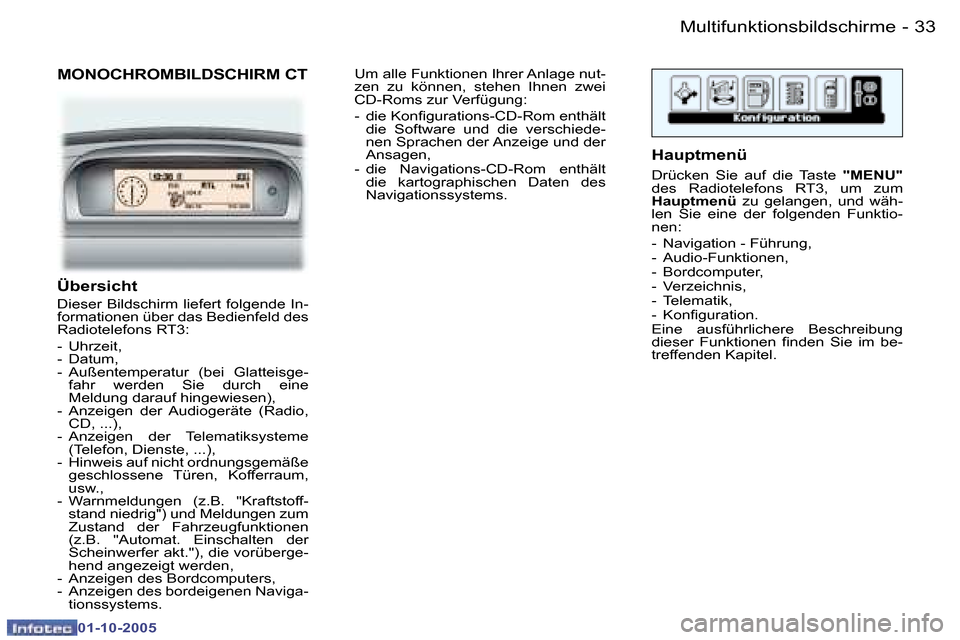 Peugeot 307 CC 2005.5  Betriebsanleitung (in German) �M�u�l�t�i�f�u�n�k�t�i�o�n�s�b�i�l�d�s�c�h�i�r�m�e�3�2 �-
�0�1�-�1�0�-�2�0�0�5
�3�3�M�u�l�t�i�f�u�n�k�t�i�o�n�s�b�i�l�d�s�c�h�i�r�m�e�-
�0�1�-�1�0�-�2�0�0�5
�M�O�N�O�C�H�R�O�M�B�I�L�D�S�C�H�I�R�M� �C�