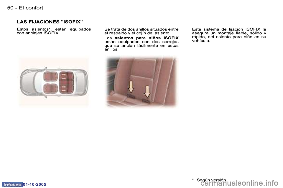 Peugeot 307 CC 2005.5  Manual del propietario (in Spanish) �E�l� �c�o�n�f�o�r�t�5�0 �-
�0�1�-�1�0�-�2�0�0�5
�5�1�E�l� �c�o�n�f�o�r�t�-
�0�1�-�1�0�-�2�0�0�5
�S�e� �t�r�a�t�a� �d�e� �d�o�s� �a�n�i�l�l�o�s� �s�i�t�u�a�d�o�s� �e�n�t�r�e�  
�e�l� �r�e�s�p�a�l�d�o�