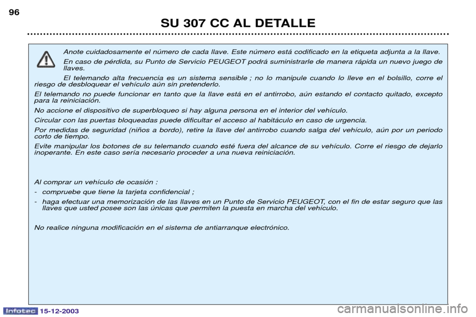 Peugeot 307 CC 2003.5  Manual del propietario (in Spanish) 15-12-2003
SU 307 CC AL DETALLE
96
4	

		

	)

	
	 
	

$

+	
,+*-.

)