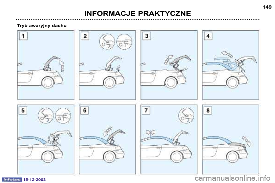 Peugeot 307 Cc 2003.5 Instrukcja Obsługi (In Polish) (175 Pages), Page 170: 15-12-2003 Informacje Praktyczne147 Jazda Z P ...