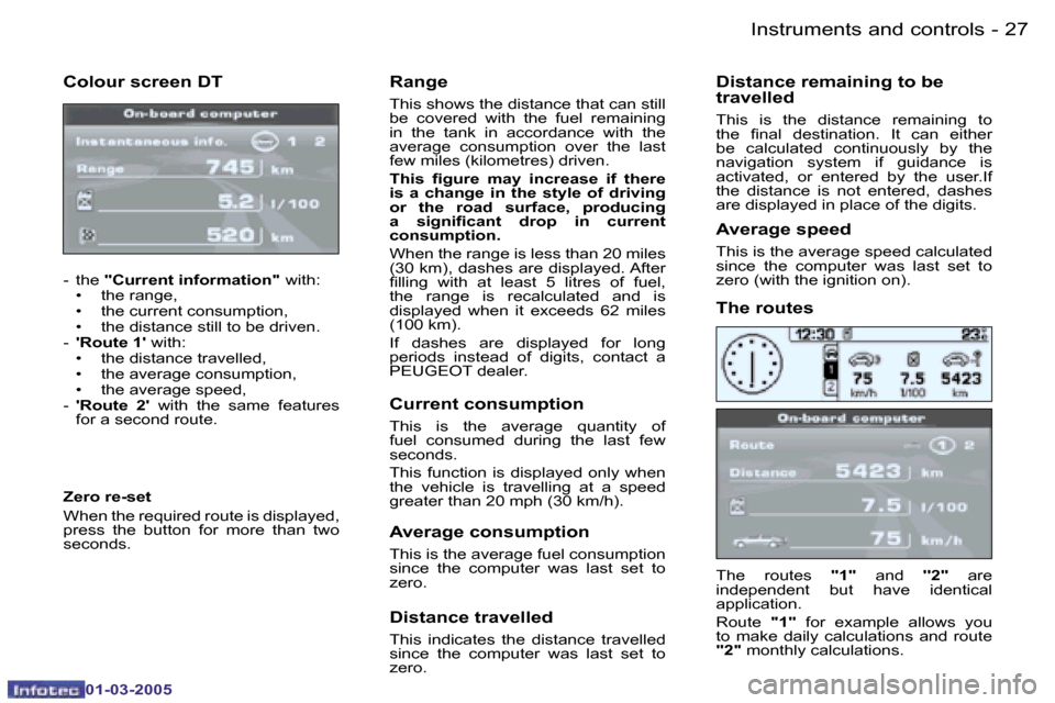 Peugeot 307 CC Dag 2005 Owners Guide �I�n�s�t�r�u�m�e�n�t�s� �a�n�d� �c�o�n�t�r�o�l�s�2�6 �-
�0�1�-�0�3�-�2�0�0�5
�2�7�I�n�s�t�r�u�m�e�n�t�s� �a�n�d� �c�o�n�t�r�o�l�s�-
�0�1�-�0�3�-�2�0�0�5
�C�o�l�o�u�r� �s�c�r�e�e�n� �D�T
�-�  �t�h�e� �