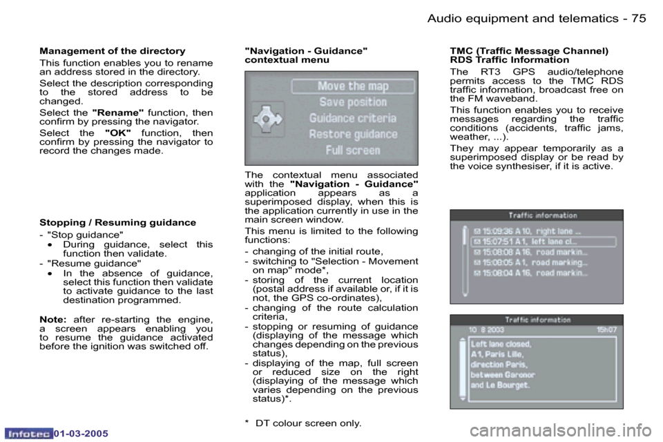 Peugeot 307 CC Dag 2005 Manual Online �A�u�d�i�o� �e�q�u�i�p�m�e�n�t� �a�n�d� �t�e�l�e�m�a�t�i�c�s�7�4 �-
�0�1�-�0�3�-�2�0�0�5
�7�5�A�u�d�i�o� �e�q�u�i�p�m�e�n�t� �a�n�d� �t�e�l�e�m�a�t�i�c�s�-
�0�1�-�0�3�-�2�0�0�5
�M�a�n�a�g�e�m�e�n�t� �