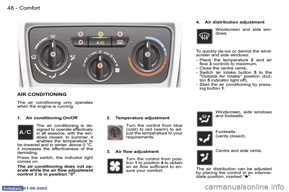 Peugeot 307 Dag 2005 Service Manual �4�8 �-
�0�1�-�0�6�-�2�0�0�5
�4�9
�-
�0�1�-�0�6�-�2�0�0�5
�A�I�R� �C�O�N�D�I�T�I�O�N�I�N�G
�2�.�  �T�e�m�p�e�r�a�t�u�r�e� �a�d�j�u�s�t�m�e�n�t
�1�.�  �A�i�r� �c�o�n�d�i�t�i�o�n�i�n�g� �O�n�/�O�f�f
�T�