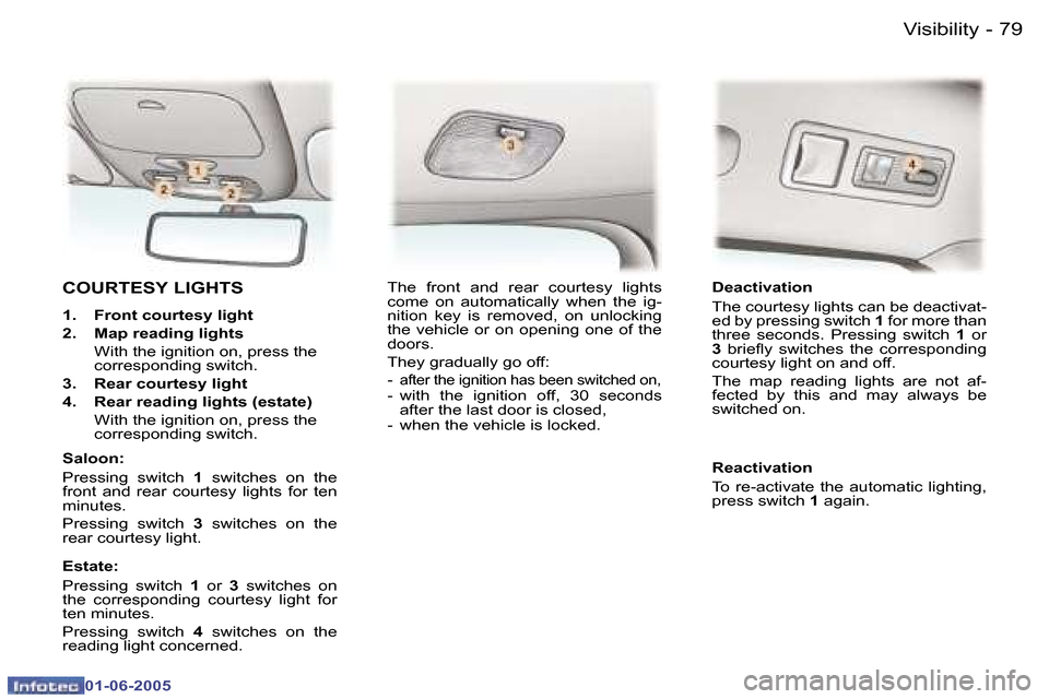 Peugeot 307 Dag 2005 Manual Online �7�8 �-
�0�1�-�0�6�-�2�0�0�5
�7�9
�-
�0�1�-�0�6�-�2�0�0�5
�C�O�U�R�T�E�S�Y� �L�I�G�H�T�S
�1�.�  �F�r�o�n�t� �c�o�u�r�t�e�s�y� �l�i�g�h�t 
�2�.�  �M�a�p� �r�e�a�d�i�n�g� �l�i�g�h�t�s
� 
�W�i�t�h� �t�h�