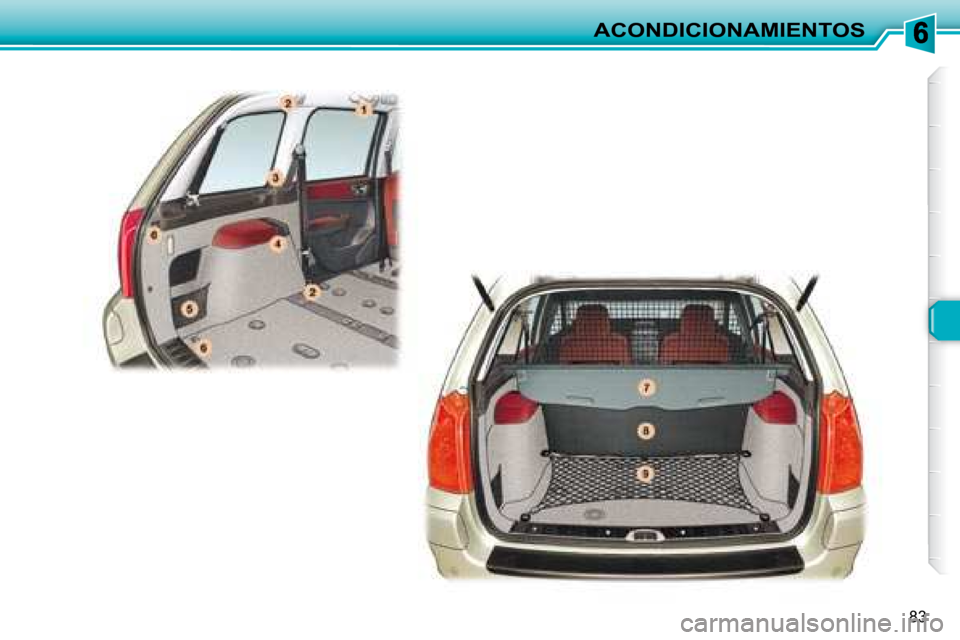 Peugeot 307 SW 2007.5  Manual del propietario (in Spanish) 83
ACONDICIONAMIENTOS   