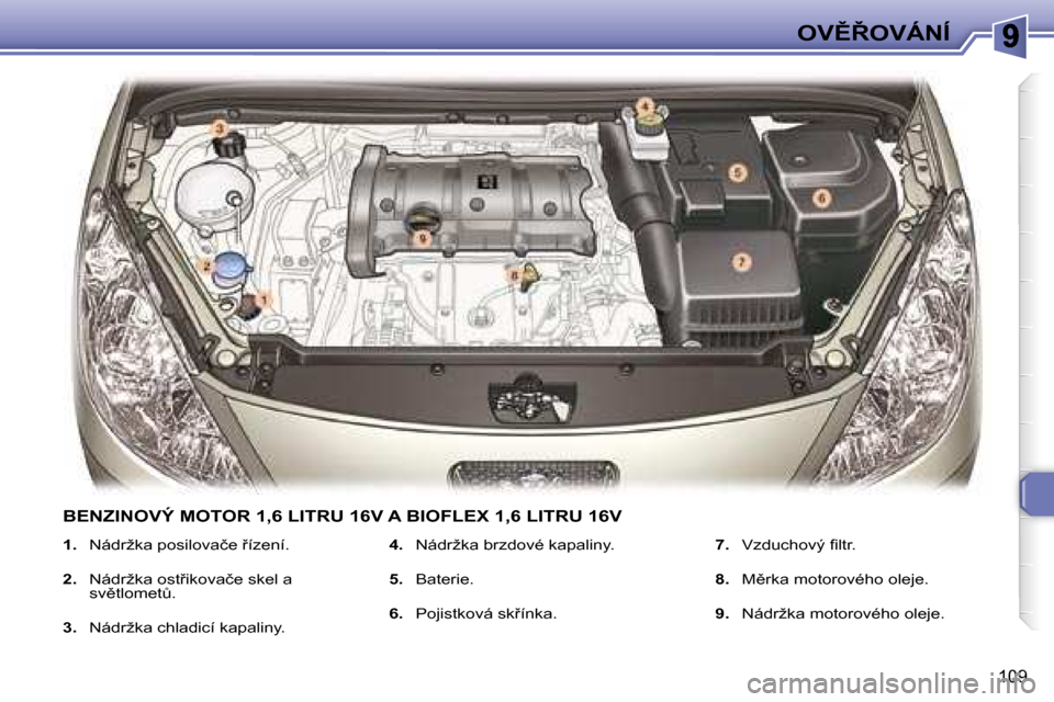 Peugeot 307 SW 2007.5  Návod k obsluze (in Czech) 109
�O�V(8�O�V�Á�N�Í
   
1. � �  �N�á�d�r�ž�k�a� �p�o�s�i�l�o�v�a�č�e� 9�í�z�e�n�í�.� 
  
2. � �  �N�á�d�r�ž�k�a� �o�s�t9�i�k�o�v�a�č�e� �s�k�e�l� �a� 
�s�v)�t�l�o�m�e�tA�.� 
  
3. � �