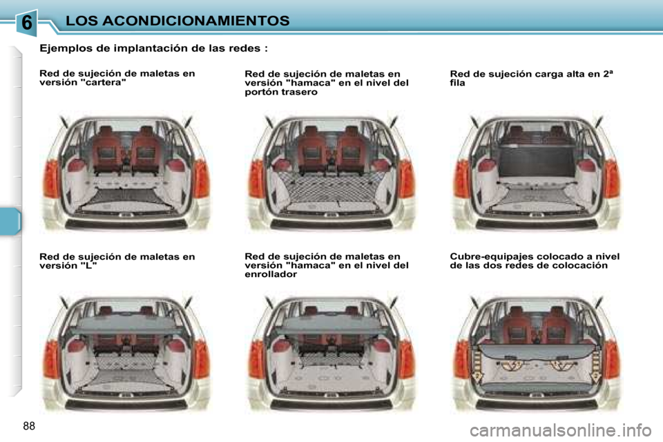 Peugeot 307 SW 2006  Manual del propietario (in Spanish) �6�L�O�S� �A�C�O�N�D�I�C�I�O�N�A�M�I�E�N�T�O�S
�8�8
�E�j�e�m�p�l�o�s� �d�e� �i�m�p�l�a�n�t�a�c�i�ó�n� �d�e� �l�a�s� �r�e�d�e�s� �:
�R�e�d� �d�e� �s�u�j�e�c�i�ó�n� �d�e� �m�a�l�e�t�a�s� �e�n�  
�v�e�