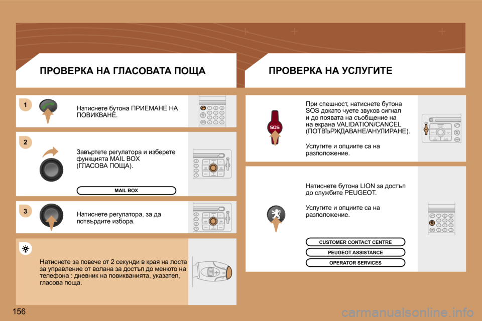 Peugeot 307 SW 2006  Ръководство за експлоатация (in Bulgarian) �1 
�2 
�3
�1�5�6Awytjl_l_� j_zmewlhjw� b� bax_j_l_�  
nmgdpbylw� �M�A�I�L� �B�O�X� 
�(ZbWheYW� fepW�)�.� 
dwlbkg_l_� xmlhgw� fgB?c