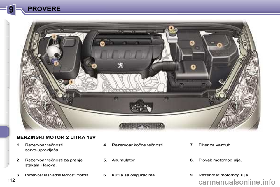Peugeot 307 SW 2006  Упутство за употребу (in Serbian) �9�P�R�O�V�E�R�E� 
�1�1�2
�1�.� �R�e�z�e�r�v�o�a�r� �t�e�č�n�o�s�t�i 
�s�e�r�v�o�-�u�p�r�a�v�l�j�a�č�a�.
�2�.�  �R�e�z�e�r�v�o�a�r� �t�e�č�n�o�s�t�i� �z�a� �p�r�a�n�j�e� 
�s�t�a�k�a�l�a� �i� �f�a�r