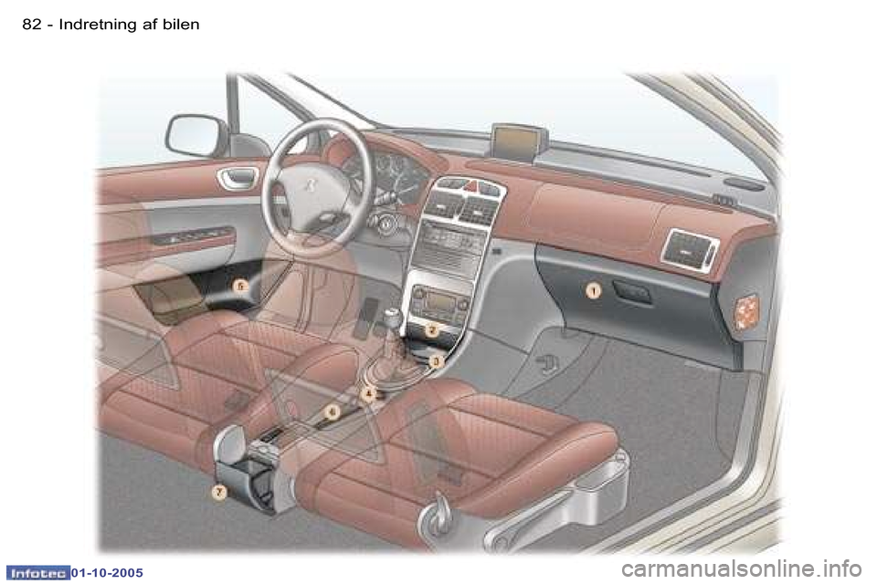 Peugeot 307 SW 2005.5  Instruktionsbog (in Danish) �I�n�d�r�e�t�n�i�n�g� �a�f� �b�i�l�e�n�8�2 �-
�0�1�-�1�0�-�2�0�0�5
�8�3�I�n�d�r�e�t�n�i�n�g� �a�f� �b�i�l�e�n�-
�0�1�-�1�0�-�2�0�0�5  