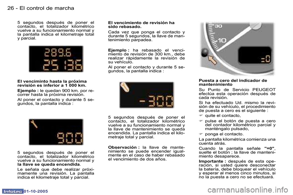 Peugeot 307 SW 2005.5  Manual del propietario (in Spanish) �E�l� �c�o�n�t�r�o�l� �d�e� �m�a�r�c�h�a�2�6 �-
�0�1�-�1�0�-�2�0�0�5
�2�7�E�l� �c�o�n�t�r�o�l� �d�e� �m�a�r�c�h�a�-
�0�1�-�1�0�-�2�0�0�5
�5�  �s�e�g�u�n�d�o�s�  �d�e�s�p�u�é�s�  �d�e�  �p�o�n�e�r�  �