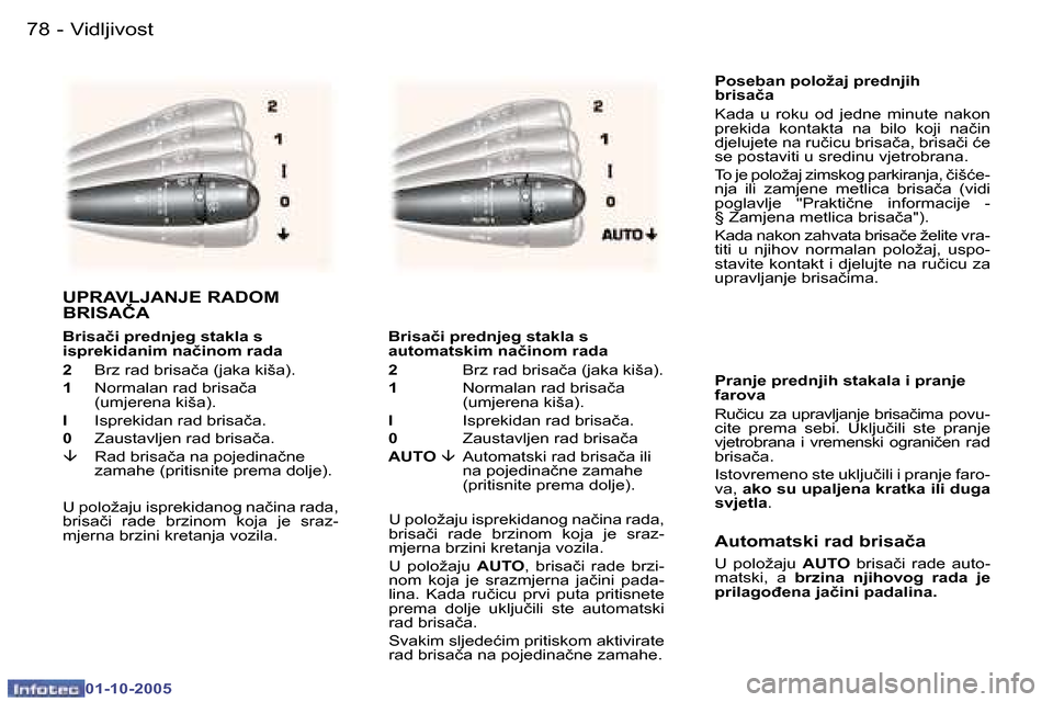 Peugeot 307 SW 2005.5  Vodič za korisnike (in Croatian) �V�i�d�l�j�i�v�o�s�t�7�8 �-
�0�1�-�1�0�-�2�0�0�5
�7�9�V�i�d�l�j�i�v�o�s�t�-
�0�1�-�1�0�-�2�0�0�5
�P�o�s�e�b�a�n� �p�o�l�o�ž�a�j� �p�r�e�d�n�j�i�h�  
�b�r�i�s�a�č�a 
�K�a�d�a�  �u�  �r�o�k�u�  �o�d� 
