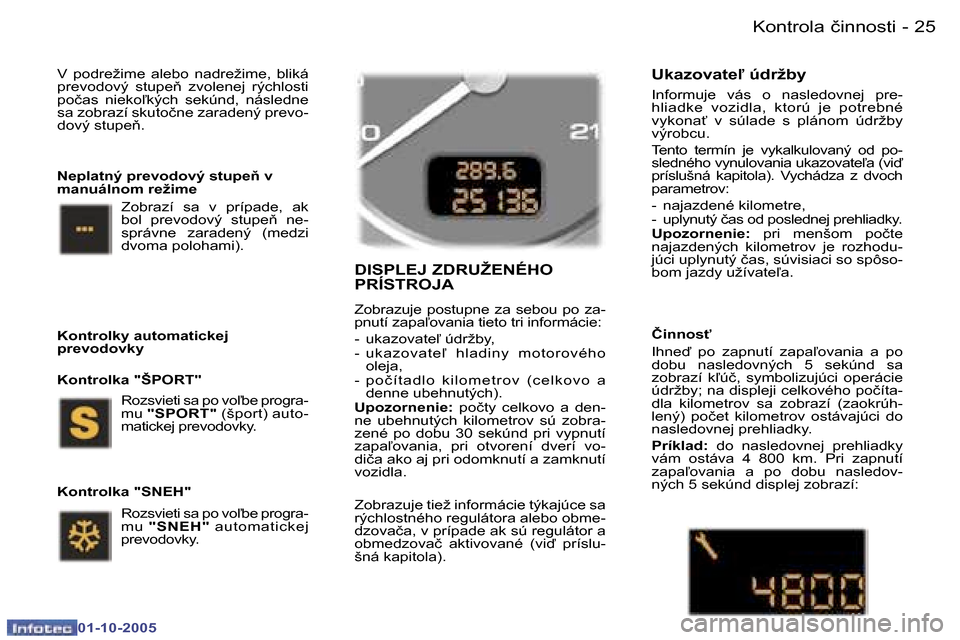 Peugeot 307 SW 2005.5  Užívateľská príručka (in Slovak) �K�o�n�t�r�o�l�a� �č�i�n�n�o�s�t�i�2�4 �-
�0�1�-�1�0�-�2�0�0�5
�2�5�K�o�n�t�r�o�l�a� �č�i�n�n�o�s�t�i�-
�0�1�-�1�0�-�2�0�0�5
�V�  �p�o�d�r�e�ž�i�m�e�  �a�l�e�b�o�  �n�a�d�r�e�ž�i�m�e�,�  �b�l�i�k�