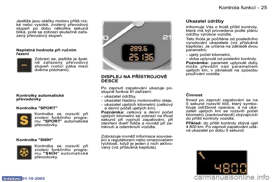 Peugeot 307 SW 2005.5  Návod k obsluze (in Czech) �K�o�n�t�r�o�l�a� �f�u�n�k�c�í�2�4 �-
�0�1�-�1�0�-�2�0�0�5
�2�5�K�o�n�t�r�o�l�a� �f�u�n�k�c�í�-
�0�1�-�1�0�-�2�0�0�5
�J�e�s�t�l�i�ž�e� �j�s�o�u� �o�t�á�č�k�y� �m�o�t�o�r�u� �p9�í�l�i�š� �n�í�