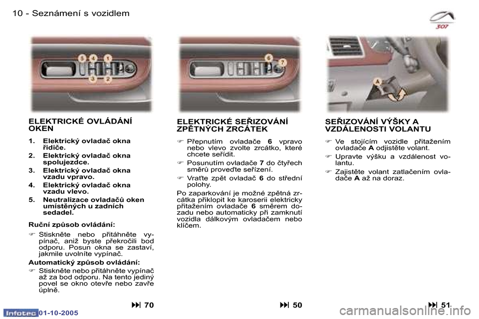 Peugeot 307 SW 2005.5  Návod k obsluze (in Czech) �S�e�z�n�á�m�e�n�í� �s� �v�o�z�i�d�l�e�m�1�0 �-
�0�1�-�1�0�-�2�0�0�5
�1�1�S�e�z�n�á�m�e�n�í� �s� �v�o�z�i�d�l�e�m�-
�0�1�-�1�0�-�2�0�0�5
�E�L�E�K�T�R�I�C�K�É� �S�E8�I�Z�O�V�Á�N�Í�  
�Z�P(�T�N