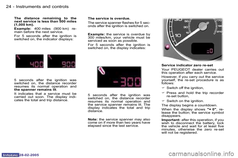 Peugeot 307 SW 2005 Owners Guide �2�4 �-
�2�8�-�0�2�-�2�0�0�5
�2�5
�-
�2�8�-�0�2�-�2�0�0�5
�S�e�r�v�i�c�e� �i�n�d�i�c�a�t�o�r� �z�e�r�o� �r�e�-�s�e�t 
�Y�o�u�r�  �P�E�U�G�E�O�T�  �d�e�a�l�e�r�  �c�a�r�r�i�e�s�  �o�u�t�  
�t�h�i�s� �o