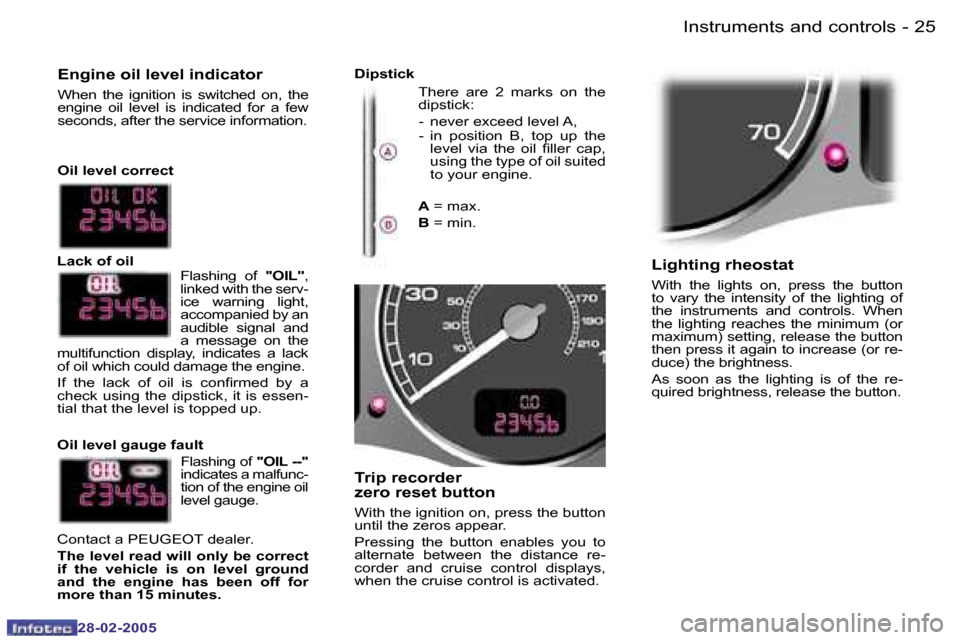 Peugeot 307 SW 2005 Owners Guide �2�4 �-
�2�8�-�0�2�-�2�0�0�5
�2�5
�-
�2�8�-�0�2�-�2�0�0�5
�L�i�g�h�t�i�n�g� �r�h�e�o�s�t�a�t
�W�i�t�h�  �t�h�e�  �l�i�g�h�t�s�  �o�n�,�  �p�r�e�s�s�  �t�h�e�  �b�u�t�t�o�n�  
�t�o�  �v�a�r�y�  �t�h�e�