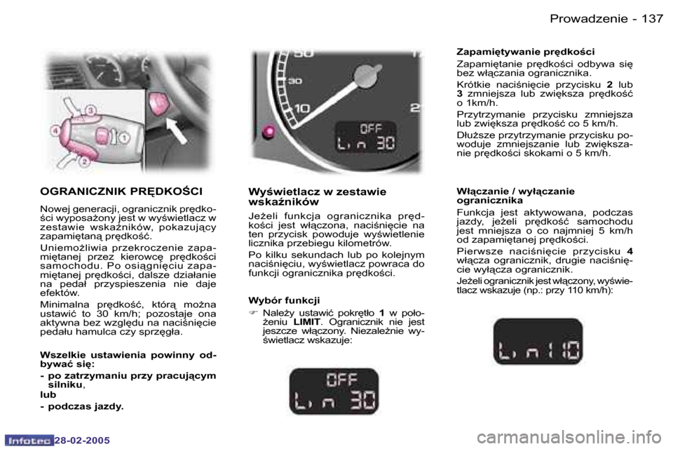 Peugeot 307 SW 2005  Instrukcja Obsługi (in Polish) �P�r�o�w�a�d�z�e�n�i�e�1�3�6 �-
�2�8�-�0�2�-�2�0�0�5
�1�3�7�P�r�o�w�a�d�z�e�n�i�e�-
�2�8�-�0�2�-�2�0�0�5
�O�G�R�A�N�I�C�Z�N�I�K� �P�R	�D�K�O:�C�I
�N�o�w�e�j� �g�e�n�e�r�a�c�j�i�,� �o�g�r�a�n�i�c�z�n