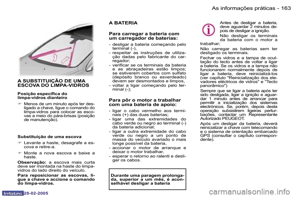 Peugeot 307 Sw 05 Manual Do Proprietario In Portuguese 195 Pages Page 190 A S I N F O R M A C O E S P R A T I C