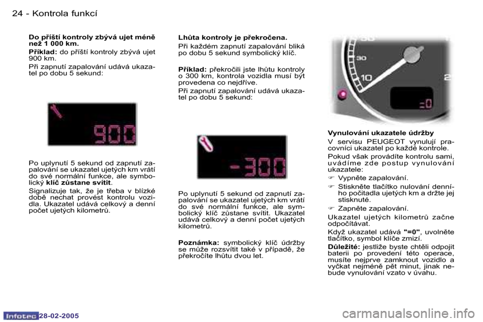Peugeot 307 SW 2005  Návod k obsluze (in Czech) �K�o�n�t�r�o�l�a� �f�u�n�k�c�í�2�4 �-
�2�8�-�0�2�-�2�0�0�5
�2�5�K�o�n�t�r�o�l�a� �f�u�n�k�c�í�-
�2�8�-�0�2�-�2�0�0�5
�V�y�n�u�l�o�v�á�n�í� �u�k�a�z�a�t�e�l�e� �ú�d�r�ž�b�y 
�V�  �s�e�r�v�i�s�u� 