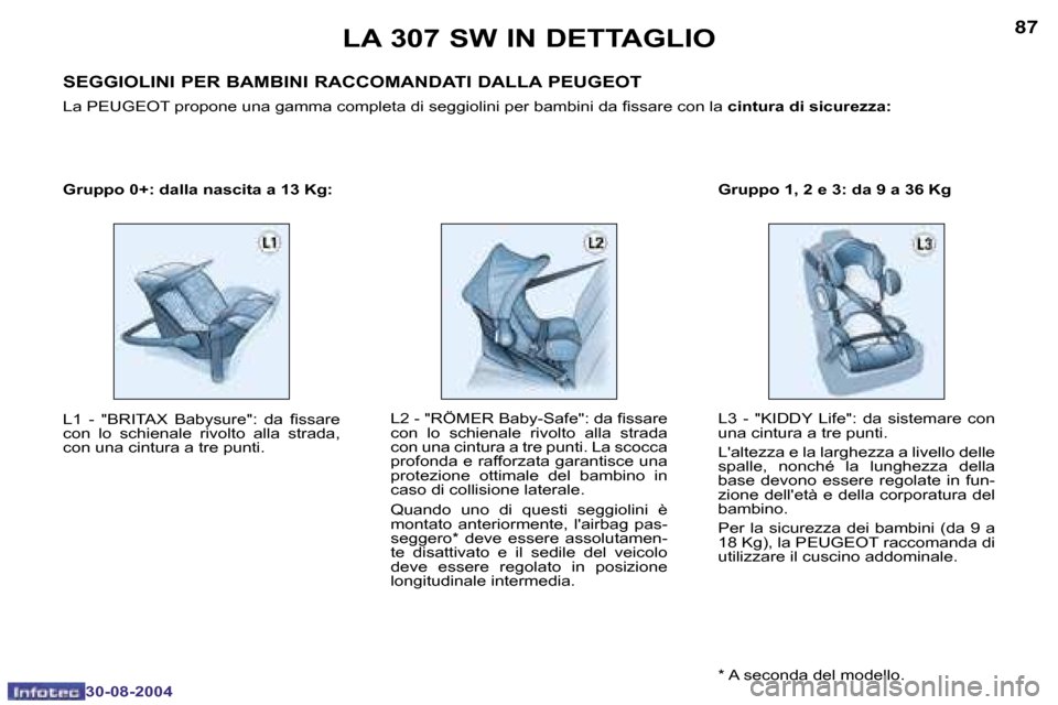 Peugeot 307 SW 2004.5  Manuale del proprietario (in Italian) �8�6
�3�0�-�0�8�-�2�0�0�4
�8�7
�3�0�-�0�8�-�2�0�0�4
�L�2� �-� �"�R�Ö�M�E�R� �B�a�b�y�-�S�a�f�e�"�:� �d�a� �i�s�s�a�r�e�  
�c�o�n�  �l�o�  �s�c�h�i�e�n�a�l�e�  �r�i�v�o�l�t�o�  �a�l�l�a�  �s�t�r�a�d�a