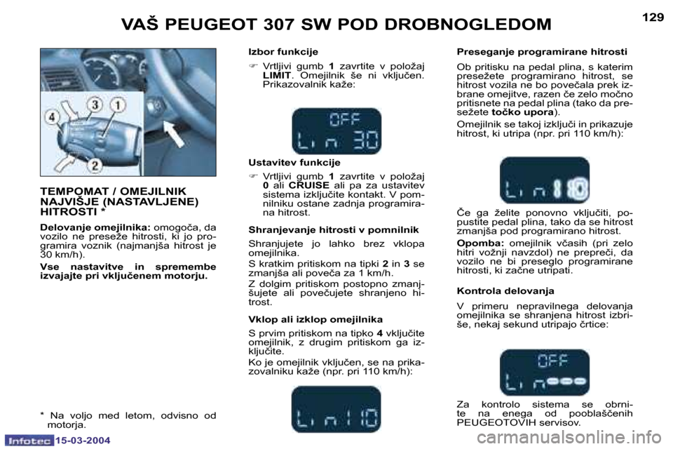 Peugeot 307 SW 2004  Priročnik za lastnika (in Slovenian) �1�5�-�0�3�-�2�0�0�4�1�5�-�0�3�-�2�0�0�4
�1�2�8�1�2�9�V�A�Š� �P�E�U�G�E�O�T� �3�0�7� �S�W� �P�O�D� �D�R�O�B�N�O�G�L�E�D�O�M
�T�E�M�P�O�M�A�T� �/� �O�M�E�J�I�L�N�I�K�  
�N�A�J�V�I�Š�J�E� �(�N�A�S�T�A