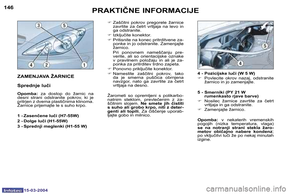Peugeot 307 SW 2004  Priročnik za lastnika (in Slovenian) �1�4�6
�1�5�-�0�3�-�2�0�0�4
�1�4�7
�1�5�-�0�3�-�2�0�0�4
�P�R�A�K�T�I�Č�N�E� �I�N�F�O�R�M�A�C�I�J�E
�F� �Z�a�š�č�i�t�n�i�  �p�o�k�r�o�v�  �p�r�e�g�o�r�e�l�e�  �ž�a�r�n�i�c�e� 
�z�a�v�r�t�i�t�e�  �z