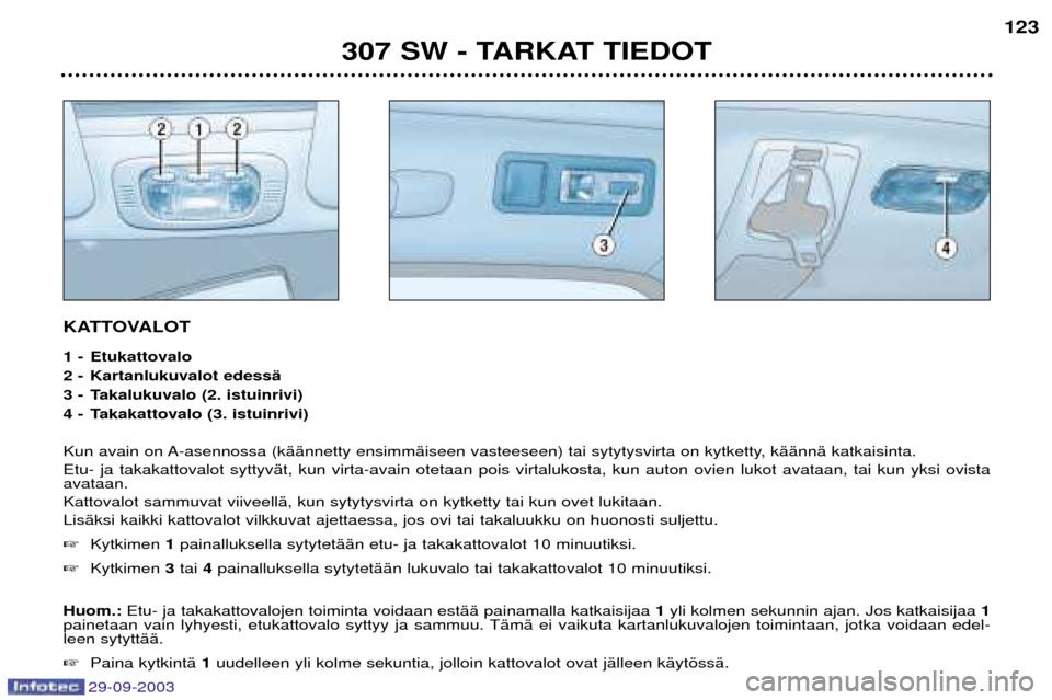 Peugeot 307 SW 2003.5  Omistajan käsikirja (in Finnish) 
 9  
# $ 
# %$"
*# $4(%$5
/# $4*(%$5 
$
#

$