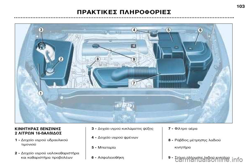 Peugeot 307 SW 2002 Εγχειρίδιο χρήσης (in Greek) ¶ƒ∞∫∆π∫∂™ ¶§∏ƒ√º√ƒπ∂™103
KINHTHPA™ ß∂¡∑π¡∏™
2 §π∆ƒø¡ 16-ß∞§ßπ¢√™
1 -
¢Ô¯Â›Ô ˘ÁÚÔ‡ ˘‰Ú·˘ÏÈÎÔ‡ÙÈÌÔÓÈÔ‡
Peugeot 307 SW 2002 Εγχειρίδιο χρήσης (in Greek) ¶ƒ∞∫∆π∫∂™ ¶§∏ƒ√º√ƒπ∂™103
KINHTHPA™ ß∂¡∑π¡∏™
2 §π∆ƒø¡ 16-ß∞§ßπ¢√™
1 -
¢Ô¯Â›Ô ˘ÁÚÔ‡ ˘‰Ú·˘ÏÈÎÔ‡ÙÈÌÔÓÈÔ‡