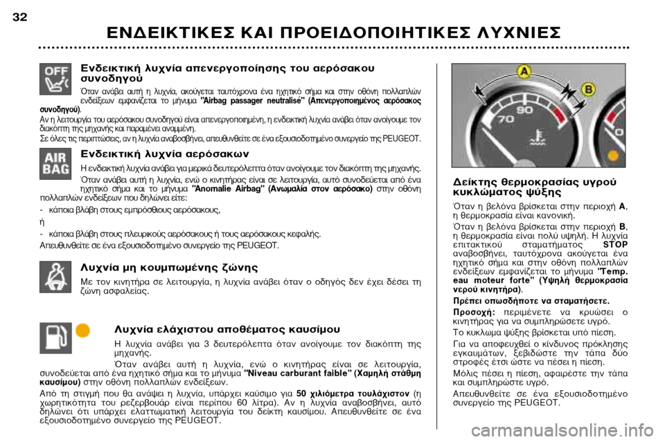 Peugeot 307 SW 2002 Εγχειρίδιο χρήσης (in Greek) ∂Ó‰ÂÈÎÙÈ΋ Ï˘¯Ó›· ·ÂÓÂÚÁÔÔ›ËÛ˘ ÙÔ˘ ·ÂÚfiÛ·ÎÔ˘ Û˘ÓÔ‰ËÁÔ‡
ŸÙ·Ó ·Ó¿‚ÂÈ ·˘Ù‹ Ë Ï˘¯Ó›·, ·ÎÔ‡ÁÂÙ·È Ù Peugeot 307 SW 2002 Εγχειρίδιο χρήσης (in Greek) ∂Ó‰ÂÈÎÙÈ΋ Ï˘¯Ó›· ·ÂÓÂÚÁÔÔ›ËÛ˘ ÙÔ˘ ·ÂÚfiÛ·ÎÔ˘ Û˘ÓÔ‰ËÁÔ‡
ŸÙ·Ó ·Ó¿‚ÂÈ ·˘Ù‹ Ë Ï˘¯Ó›·, ·ÎÔ‡ÁÂÙ·È Ù