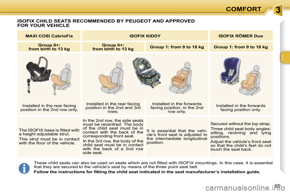 Peugeot 307 SW Dag 2006 Repair Manual �3�C�O�M�F�O�R�T
�6�5
�I�S�O�F�I�X� �C�H�I�L�D� �S�E�A�T�S� �R�E�C�O�M�M�E�N�D�E�D� �B�Y� �P�E�U�G�E�O�T� �A�N�D� �A�P�P�R�O�V�E�D�  
�F�O�R� �Y�O�U�R� �V�E�H�I�C�L�E
�T�h�e�s�e� �c�h�i�l�d� �s�e�a�t�
