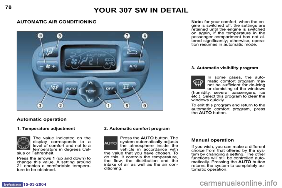Peugeot 307 SW Dag 2004 Manual Online �1�5�-�0�3�-�2�0�0�4�1�5�-�0�3�-�2�0�0�4
�7�8�7�9
�A�U�T�O�M�A�T�I�C� �A�I�R� �C�O�N�D�I�T�I�O�N�I�N�G 
�A�u�t�o�m�a�t�i�c� �o�p�e�r�a�t�i�o�n
�2�.�  �A�u�t�o�m�a�t�i�c� �c�o�m�f�o�r�t� �p�r�o�g�r�a�m