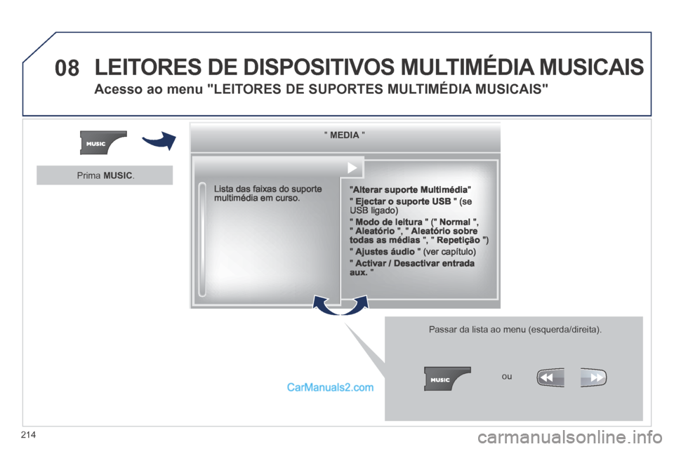 Peugeot 308 CC 2014  Manual do proprietário (in Portuguese) 08
214
  "     "     "     "     "     "     "     "     "     "     "     "     "     "     "     "     "     "     "   MEDIAMEDIAMEDIAMEDIAMEDIAMEDIAMEDIAMEDIAMEDIAMEDIAMEDIAMEDIAMEDIAMEDIAMEDIAMEDI