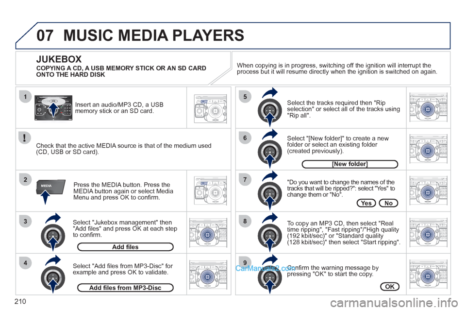 Peugeot 308 CC 2011  Owners Manual 210
07
1
3
42ABC3DEF5JKL4GHI6MNO8TUV7PQRS9WXYZ0*#
1RADIO MEDIANAV ESC TRAFFIC
SETUPADDR
BOOK
2ABC3DEF5JKL4GHI6MNO8TUV7PQRS9WXYZ0*#
1RADIO MEDIANAV ESC TRAFFIC
SETUPADDR
BOOK
2ABC3DEF5JKL4GHI6MNO8TUV7P