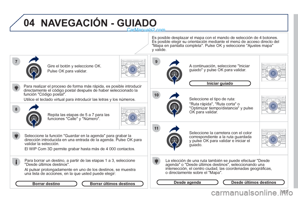 Peugeot 308 CC 2011 Manual del propietario (in Spanish) 197
04
2ABC3DEF5JKL4GHI6MNO8TUV7PQRS9WXYZ0*#
1RADIO MEDIANAV ESC TRAFFIC
SETUPADDR
BOOK7
8
9
10
11
2ABC3DEF5JKL4GHI6MNO8TUV7PQRS9WXYZ0*#
1RADIO MEDIANAV ESC TRAFFIC
SETUPADDR
BOOK
2ABC3DEF5JKL4GHI6MNO Peugeot 308 CC 2011 Manual del propietario (in Spanish) 197
04
2ABC3DEF5JKL4GHI6MNO8TUV7PQRS9WXYZ0*#
1RADIO MEDIANAV ESC TRAFFIC
SETUPADDR
BOOK7
8
9
10
11
2ABC3DEF5JKL4GHI6MNO8TUV7PQRS9WXYZ0*#
1RADIO MEDIANAV ESC TRAFFIC
SETUPADDR
BOOK
2ABC3DEF5JKL4GHI6MNO