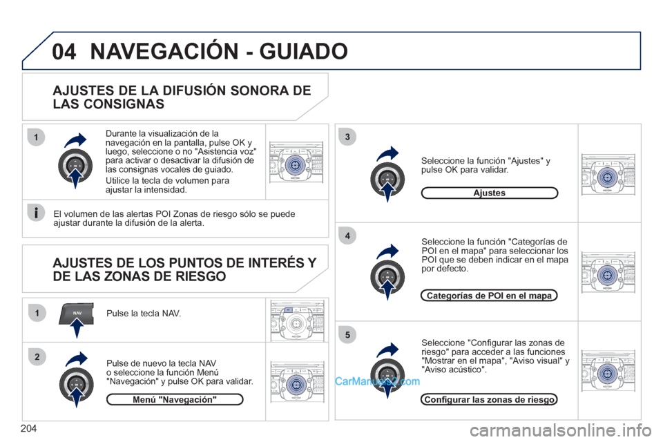 Peugeot 308 CC 2011 Manual del propietario (in Spanish) 204
2ABC3DEF5JKL4GHI6MNO8TUV7PQRS9WXYZ0*#
1RADIO MEDIANAVESC TRAFFIC
SETUPADDR
BOOKNAV
13
4
5
2ABC3DEF5JKL4GHI6MNO8TUV7PQRS9WXYZ0*#
1RADIO MEDIANAV ESC TRAFFIC
SETUPADDR
BOOK
2ABC3DEF5JKL4GHI6MNO8TUV7 Peugeot 308 CC 2011 Manual del propietario (in Spanish) 204
2ABC3DEF5JKL4GHI6MNO8TUV7PQRS9WXYZ0*#
1RADIO MEDIANAVESC TRAFFIC
SETUPADDR
BOOKNAV
13
4
5
2ABC3DEF5JKL4GHI6MNO8TUV7PQRS9WXYZ0*#
1RADIO MEDIANAV ESC TRAFFIC
SETUPADDR
BOOK
2ABC3DEF5JKL4GHI6MNO8TUV7