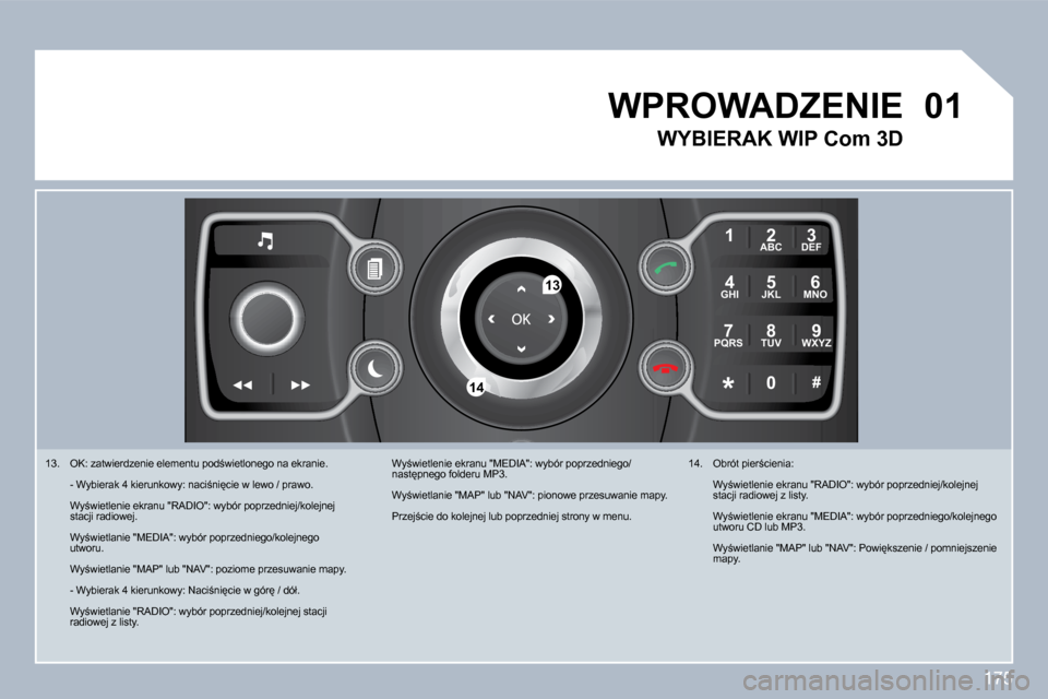Peugeot 308 CC 2009.5  Instrukcja Obsługi (in Polish) 175
�0�1
2
ABC 3
DEF
5
JKL
4
GHI 6
MNO
8
TUV
7
PQRS 9
WXYZ
0
* #
1
�1�3
�1�4
� � �1�3�.� �  �O�K�:� �z�a�t�w�i�e�r�d�z�e�n�i�e� �e�l�e�m�e�n�t�u� �p�o�d;�w�i�e�t�l�o�n�e�g�o� �n�a
� �e�k�r�a�n�i�e�.�